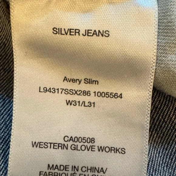 Silver Jeans Co. Dark Blue Denim Avery Slim W31/L31 like new - Picture 5 of 7